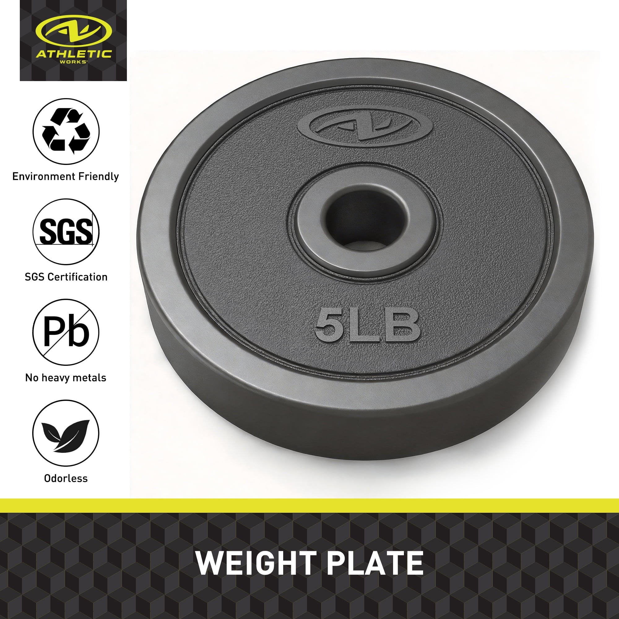 40LB 5 in 1 Adjustable Dumbbell Set , Fitness Exercises for Home Gym, Black, 1-Inch Holes Fit Standard Sized Bar