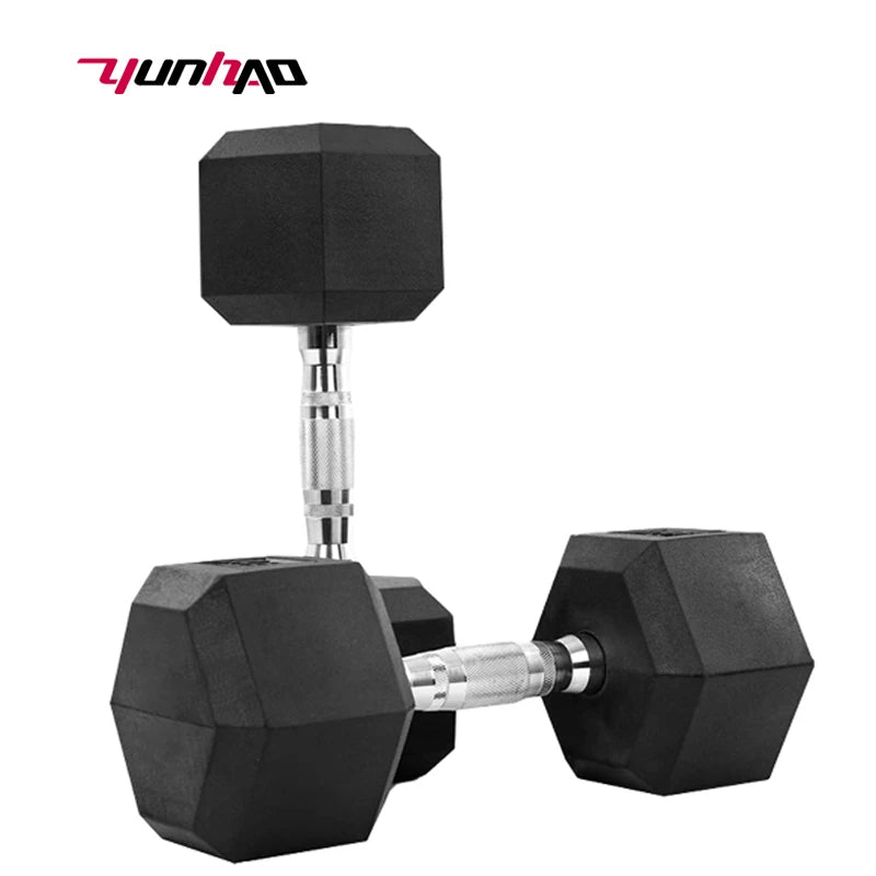 Factory Custom Wholesale Gym Fitness Equipment Rubber Hex Dumbbell