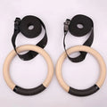 Wholesale Gym Wooden Gymnastic Rings With  Adjustable Cam Buckle