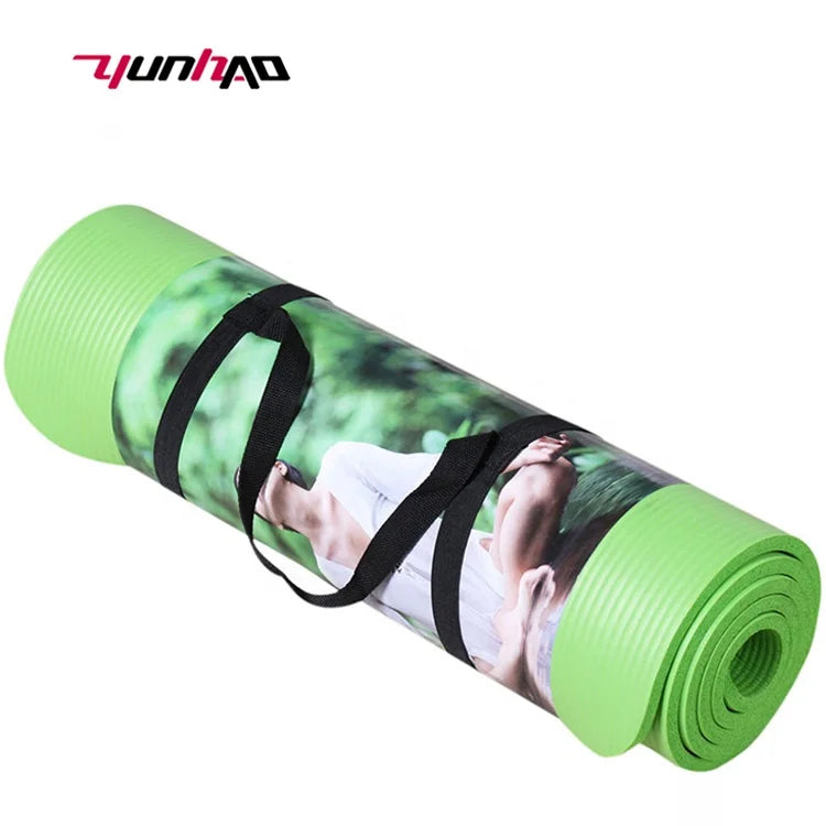 Home Fitness Training Exercise Eco Friendly Colorful NBR Yoga Mat With Yoga Strap