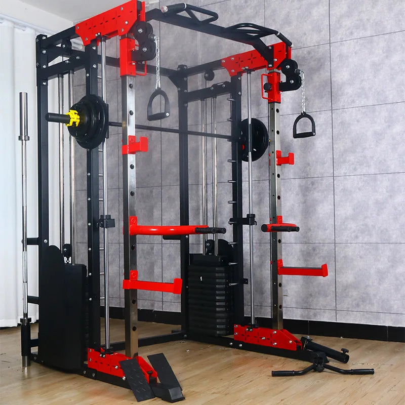 Factory Gym Equipment Multi Function Hack Squat Rack Smith Trainer Machine Power Rack Cable Crossover