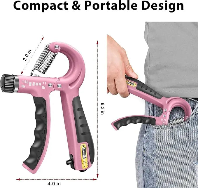 Grip Strength Trainer ABS, 11-132 Lbs, Forearm Strengthener, Hand Squeezer Adjustable Resistance