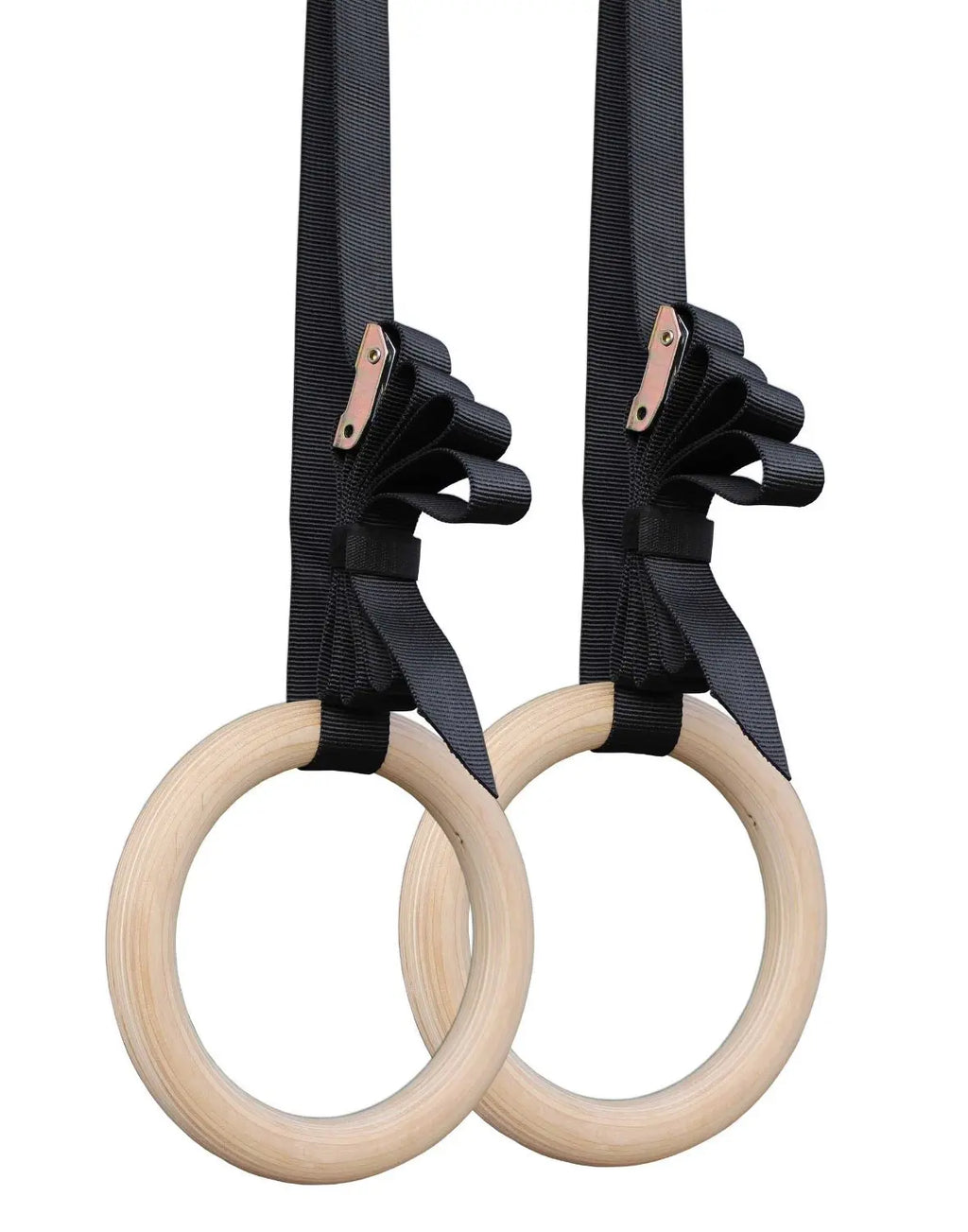 Wholesale Gym Wooden Gymnastic Rings With  Adjustable Cam Buckle