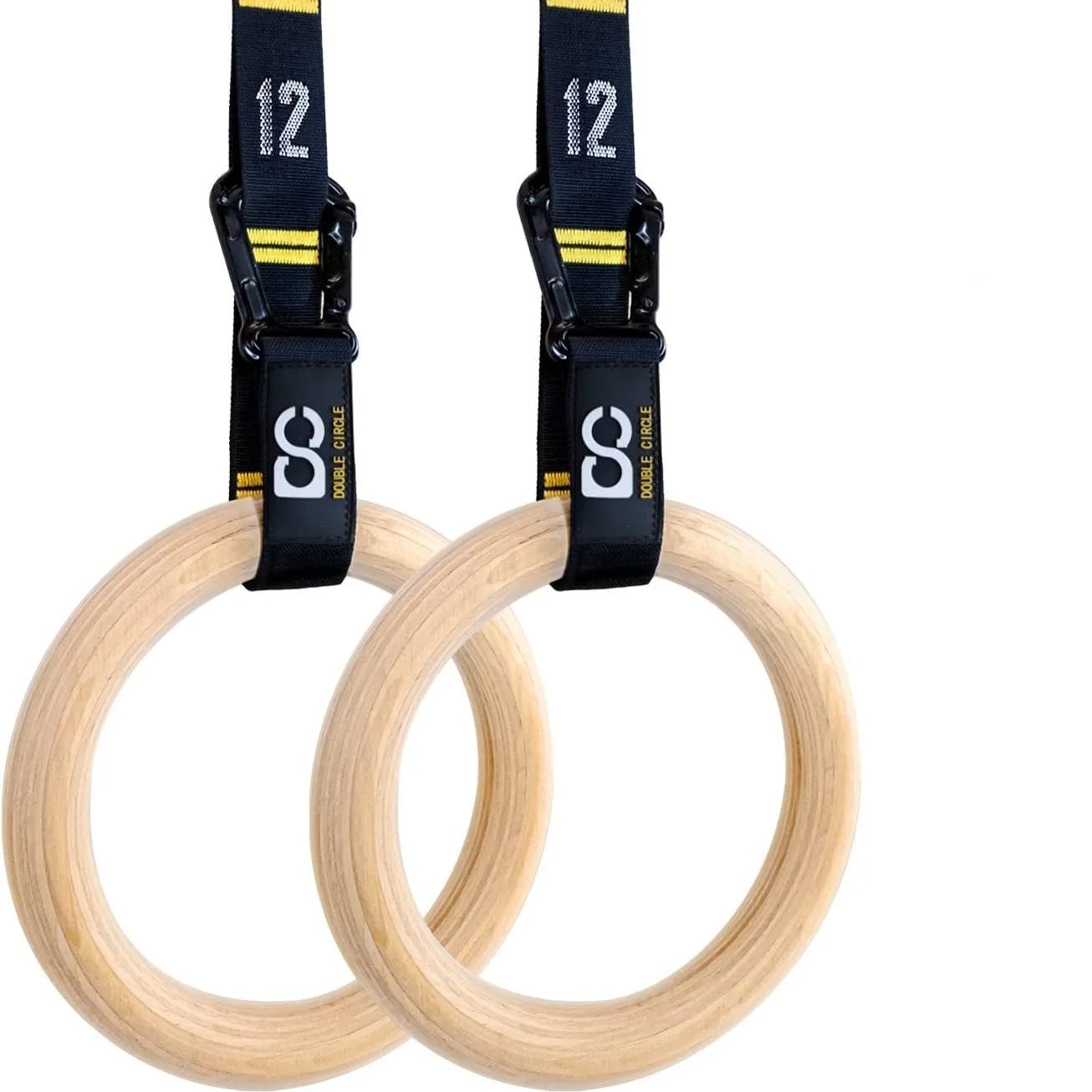 Wholesale Gym Wooden Gymnastic Rings With  Adjustable Cam Buckle