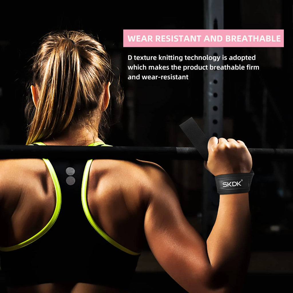 Black Latex Wrist Straps Weightlifting with Resistance Pad Non-slip Gym Wrist Wraps Exercise Fitness Wrist Wraps