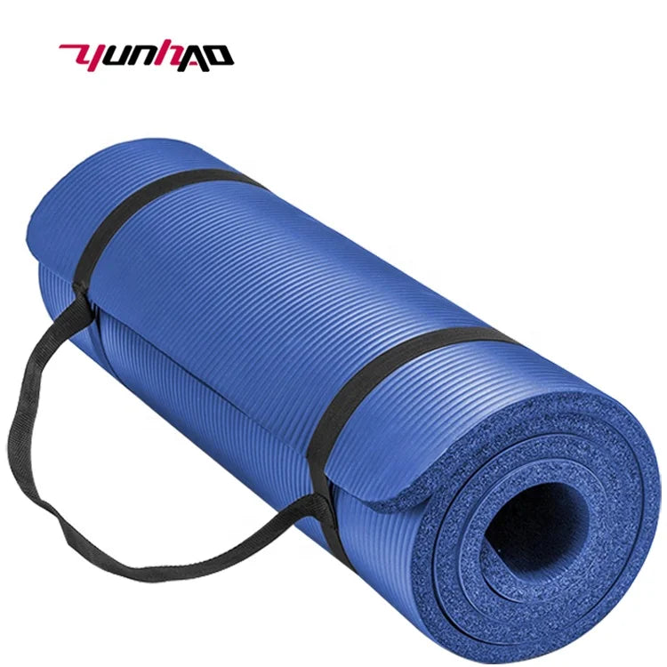 Home Fitness Training Exercise Eco Friendly Colorful NBR Yoga Mat With Yoga Strap