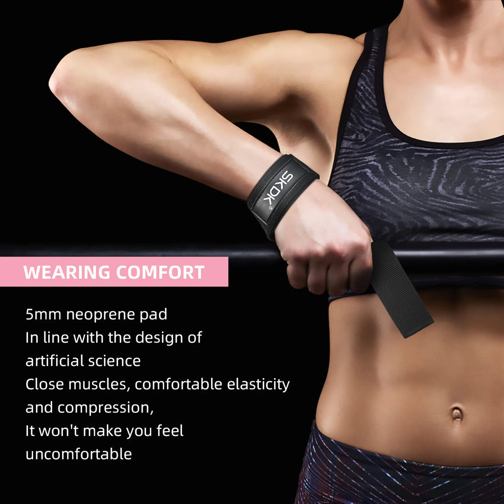 Black Latex Wrist Straps Weightlifting with Resistance Pad Non-slip Gym Wrist Wraps Exercise Fitness Wrist Wraps