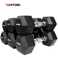 Factory Custom Wholesale Gym Fitness Equipment Rubber Hex Dumbbell