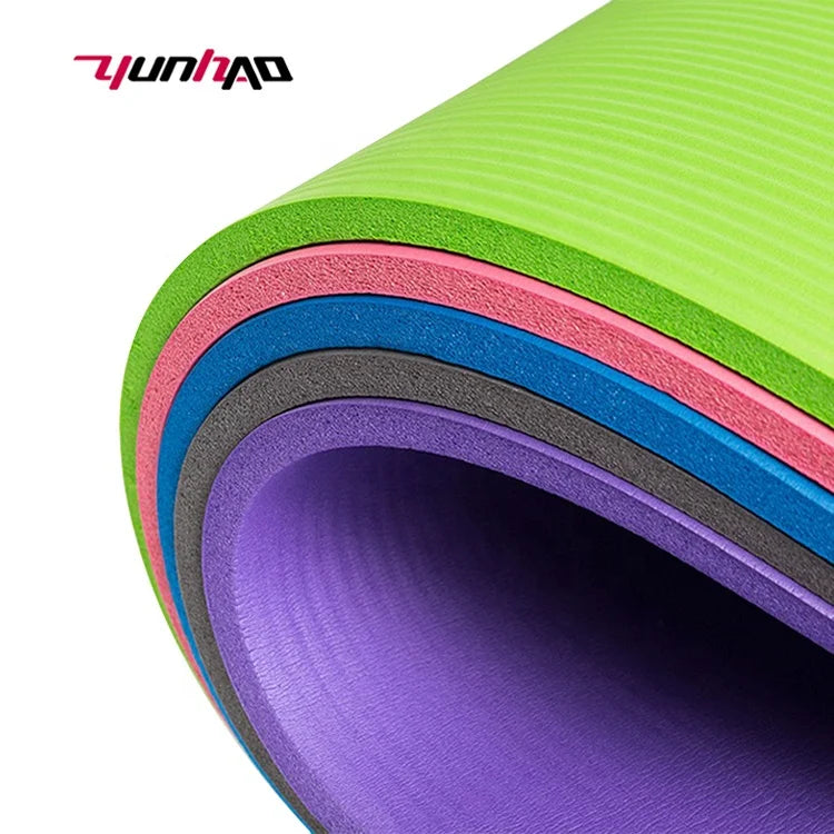 Home Fitness Training Exercise Eco Friendly Colorful NBR Yoga Mat With Yoga Strap