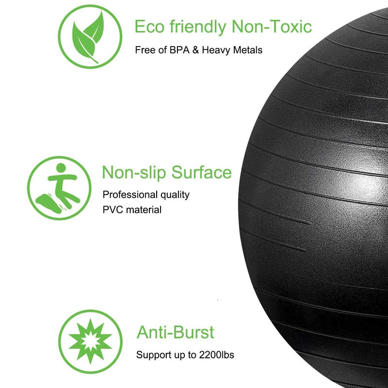 Anti Slip Large Gym Grade Birthing Ball for Pregnancy, Fitness, Balance, Workout and Physical Therapy Easy Clean Yoga Ball