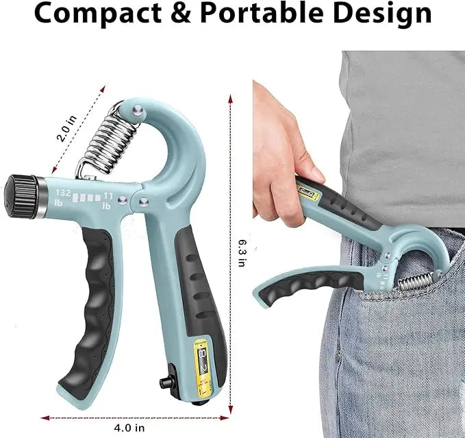 Grip Strength Trainer ABS, 11-132 Lbs, Forearm Strengthener, Hand Squeezer Adjustable Resistance