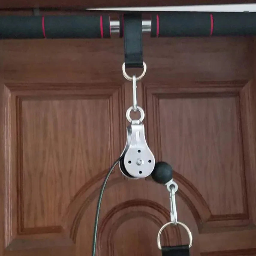 Silent Gym Cable Pulley System with Rotation Multi-Functional Stainless Steel DIY Home Gym Equipment for Biceps Triceps Training